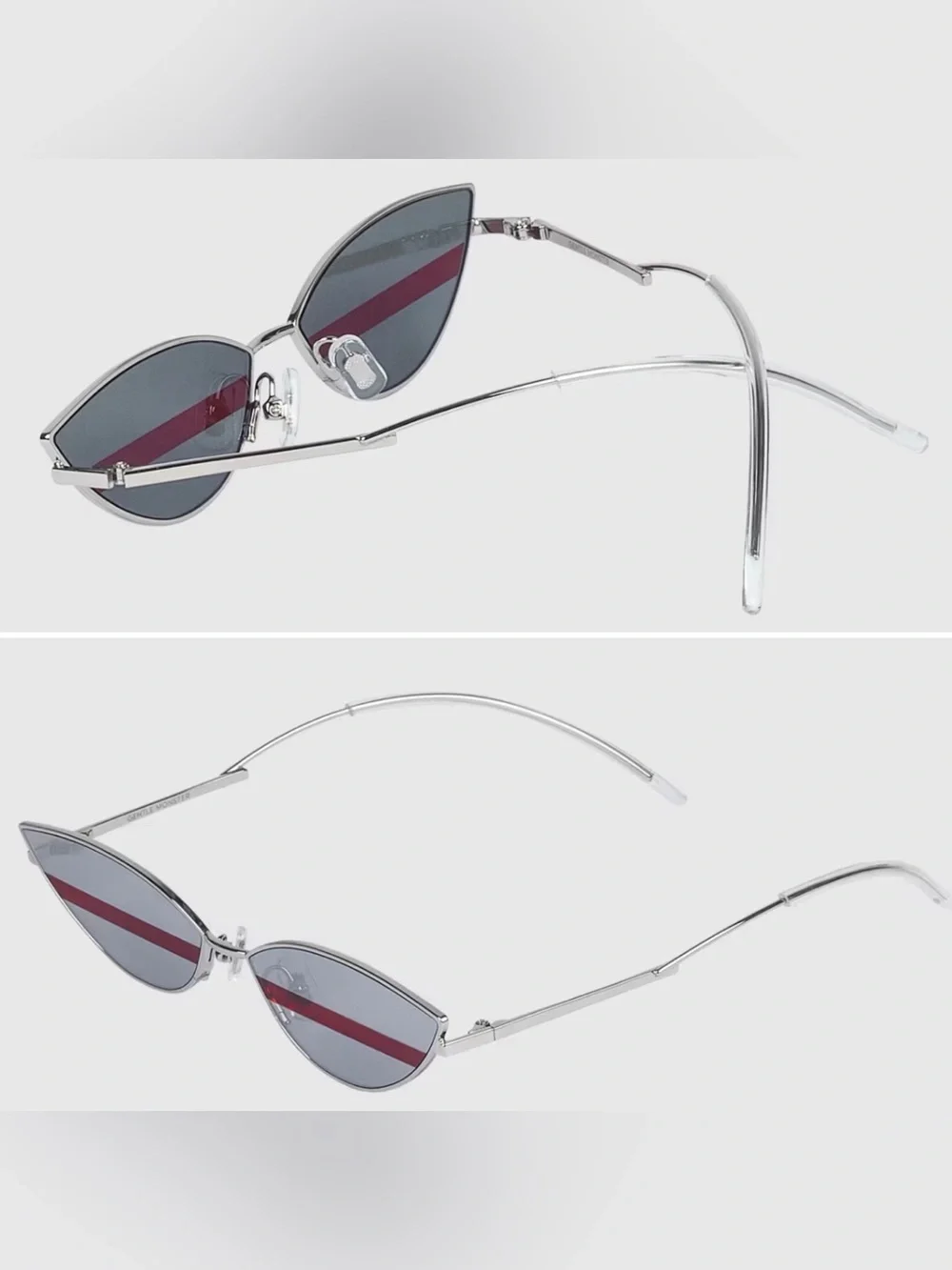Gentle Monster POXI -02 Silver/Maroon
Slim Cat-eye Mirrored Sunglasses UNISEX - Picture 4 of 12